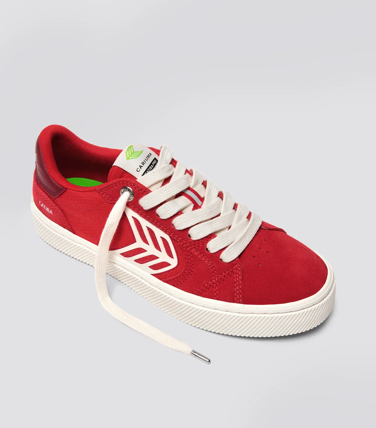 CATIBA PRO 2.0 Flame Scarlet Suede and Cordura Ivory Logo Cabernet Sneaker - Image 3