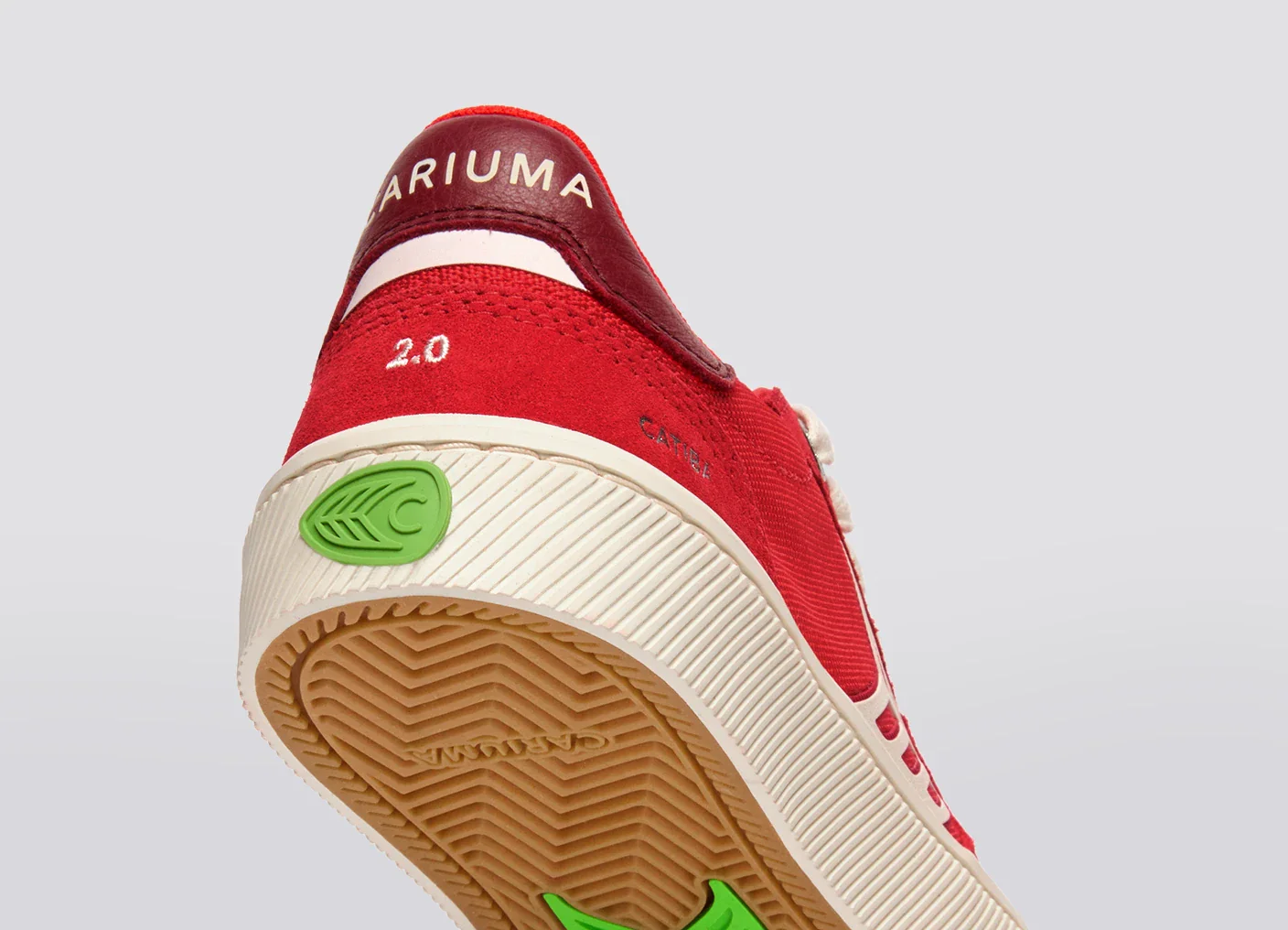CATIBA PRO 2.0 Flame Scarlet Suede and Cordura Ivory Logo Cabernet Sneaker - Image 8