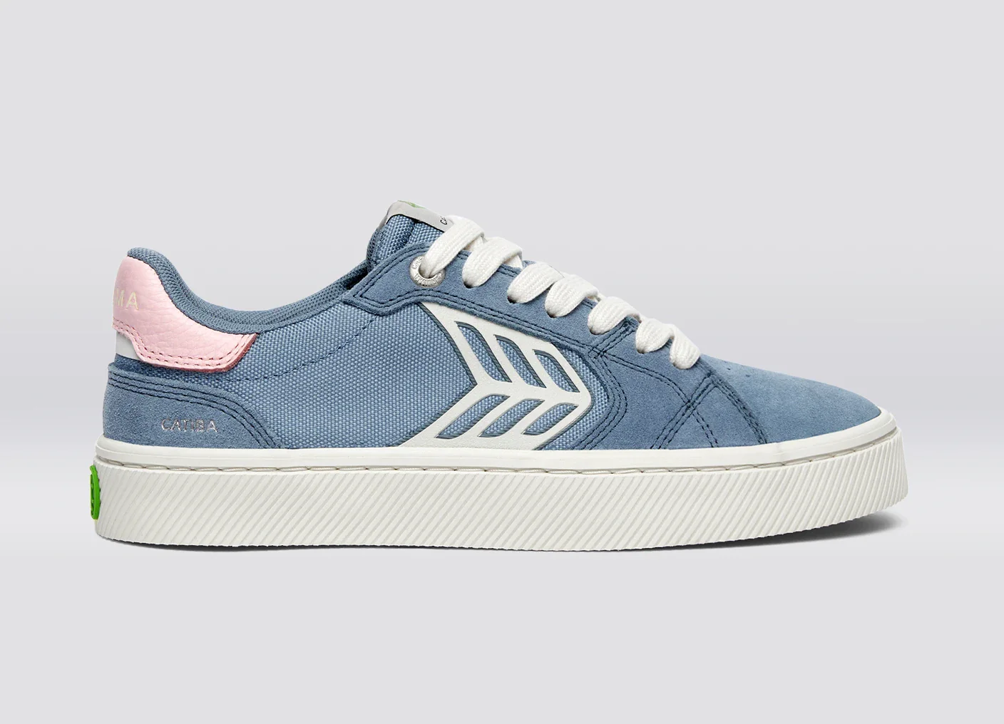 CATIBA PRO 2.0 Mountain Spring Blue Suede and Cordura Ivory Logo Rose Sneaker - Image 4