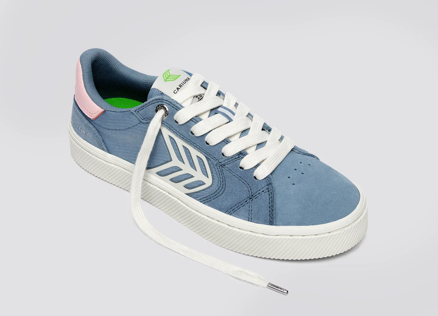 CATIBA PRO 2.0 Mountain Spring Blue Suede and Cordura Ivory Logo Rose Sneaker - Image 5