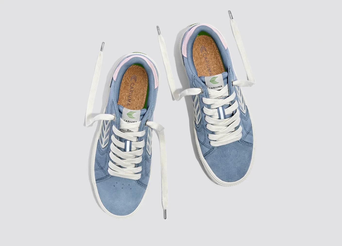 CATIBA PRO 2.0 Mountain Spring Blue Suede and Cordura Ivory Logo Rose Sneaker - Image 9