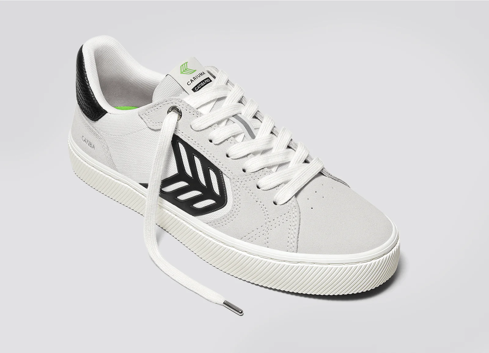 CATIBA PRO 2.0 Smoke White Suede Off-White Cordura Black Logo Sneaker - Image 5