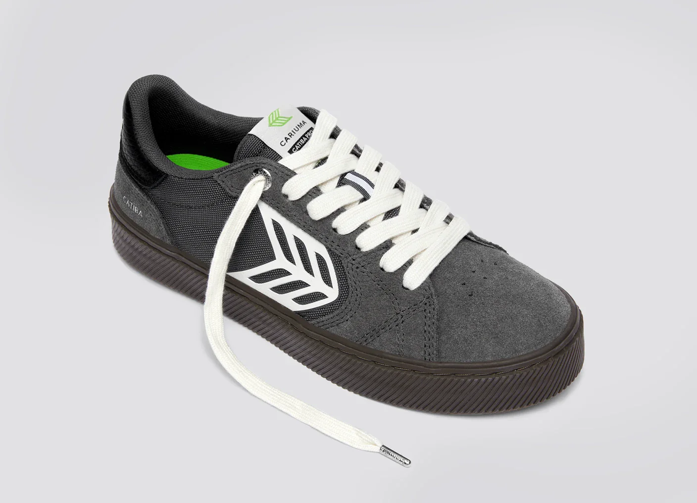 CATIBA PRO 2.0 Teak Magnet Grey Suede and Cordura Ivory Logo Sneaker - Image 4