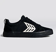 CATIBA PRO Low All Black Suede and Canvas Ivory Logo Sneaker - Image 12