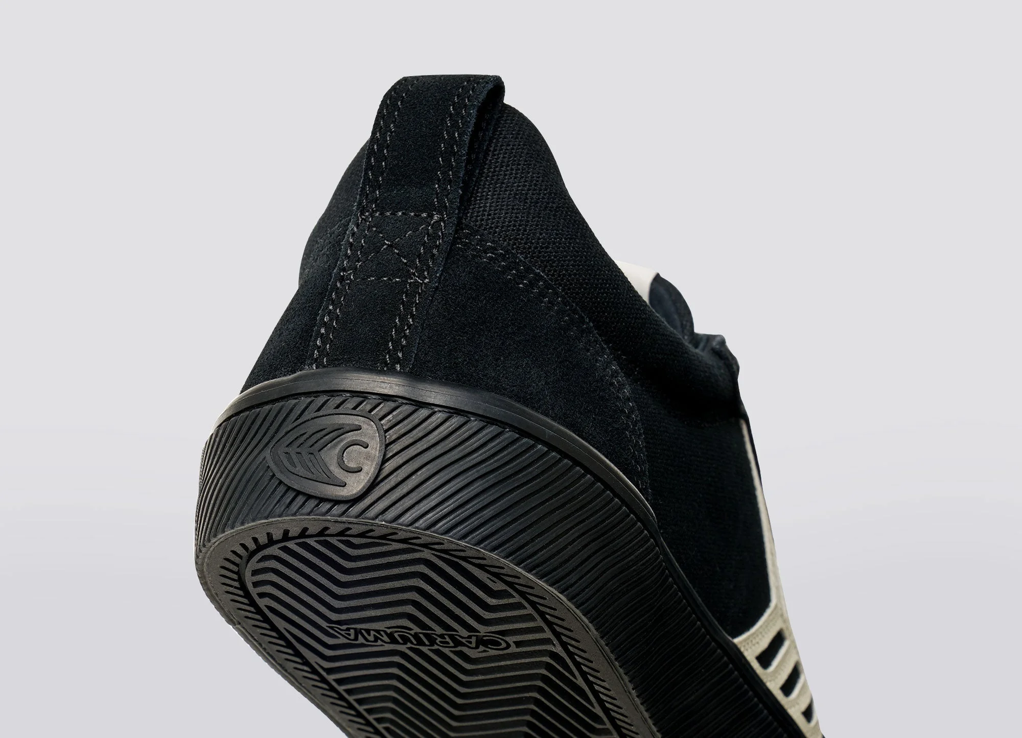CATIBA PRO Low All Black Suede and Canvas Ivory Logo Sneaker - Image 8