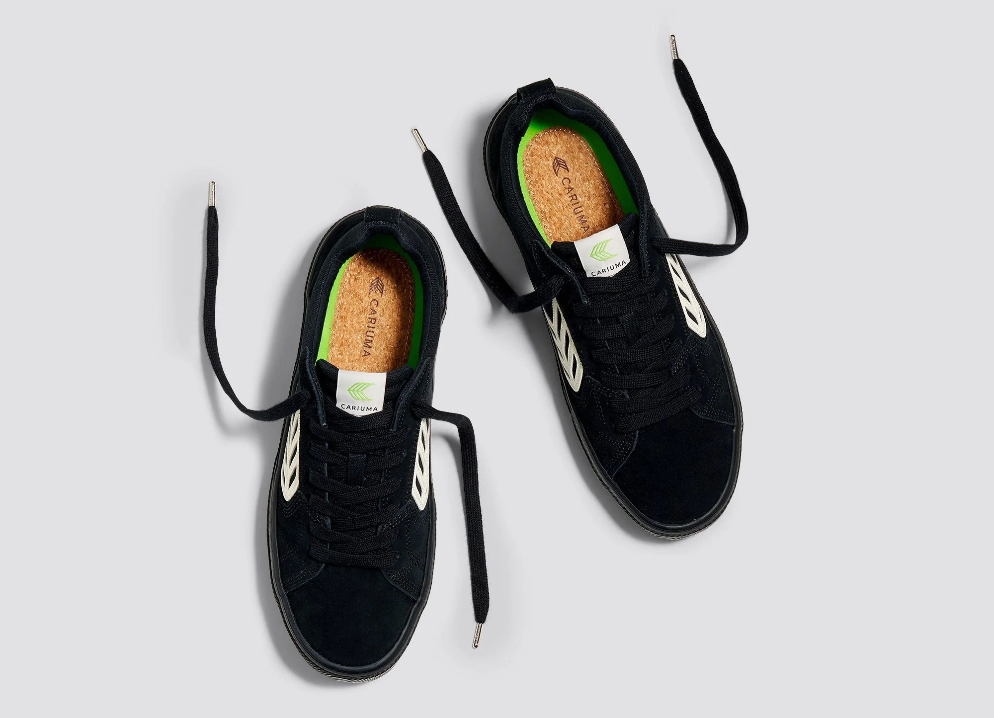 CATIBA PRO Low All Black Suede and Canvas Ivory Logo Sneaker - Image 9