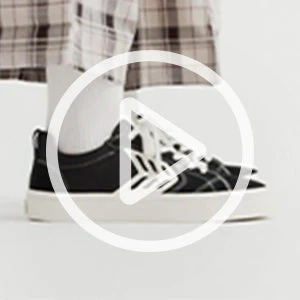 CATIBA PRO Low Black Suede and Canvas Contrast Thread Ivory Logo Sneaker - Image 11