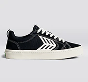 CATIBA PRO Low Black Suede and Canvas Contrast Thread Ivory Logo Sneaker - Image 12