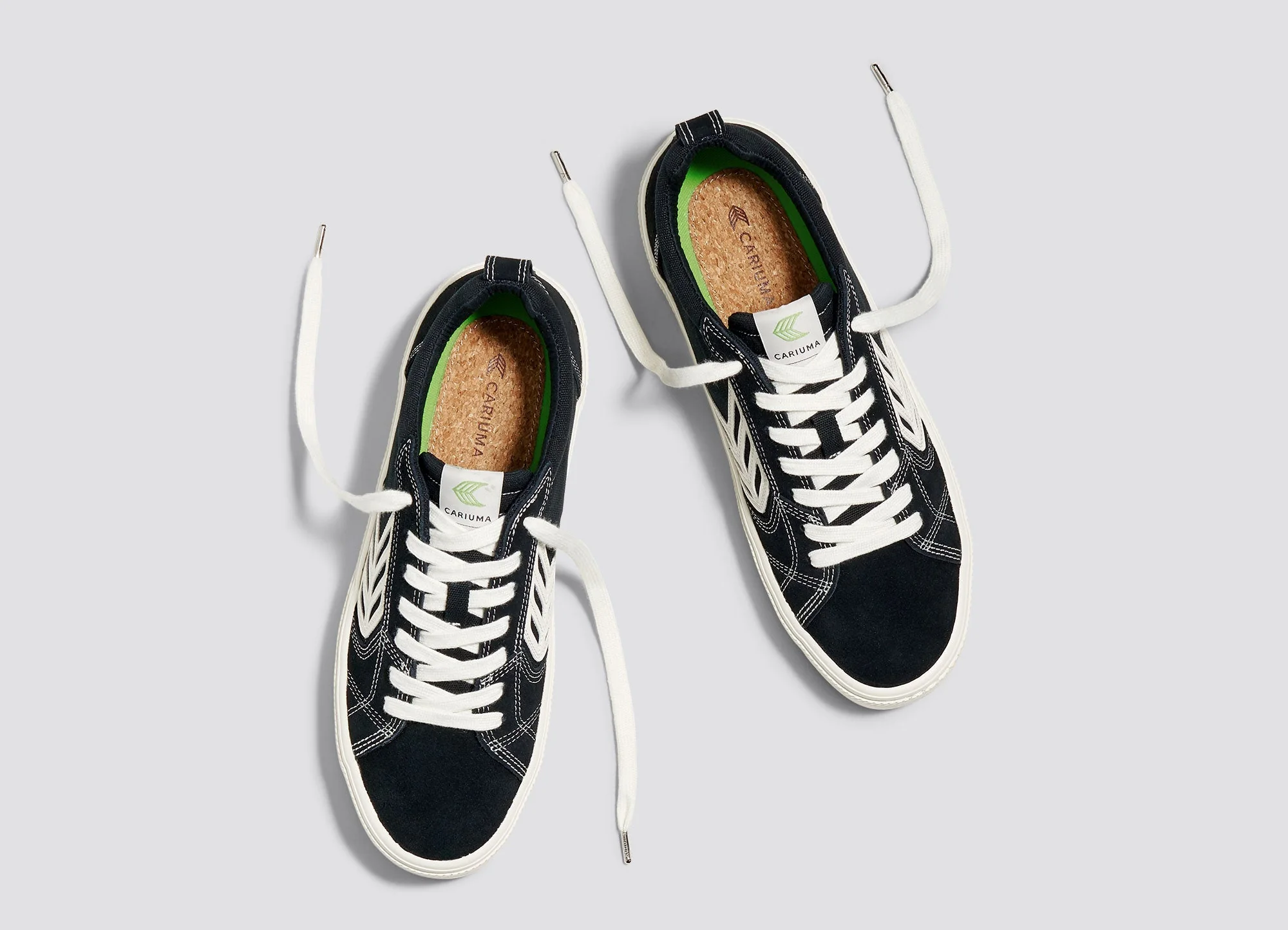 CATIBA PRO Low Black Suede and Canvas Contrast Thread Ivory Logo Sneaker - Image 9