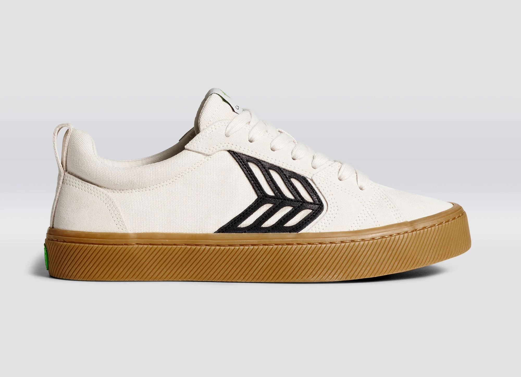 CATIBA PRO Low Gum Vintage White Suede and Canvas Black Logo Sneaker - Image 4