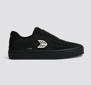 LUAN PRO All Black Suede Ivory Logo Sneaker - Image 11
