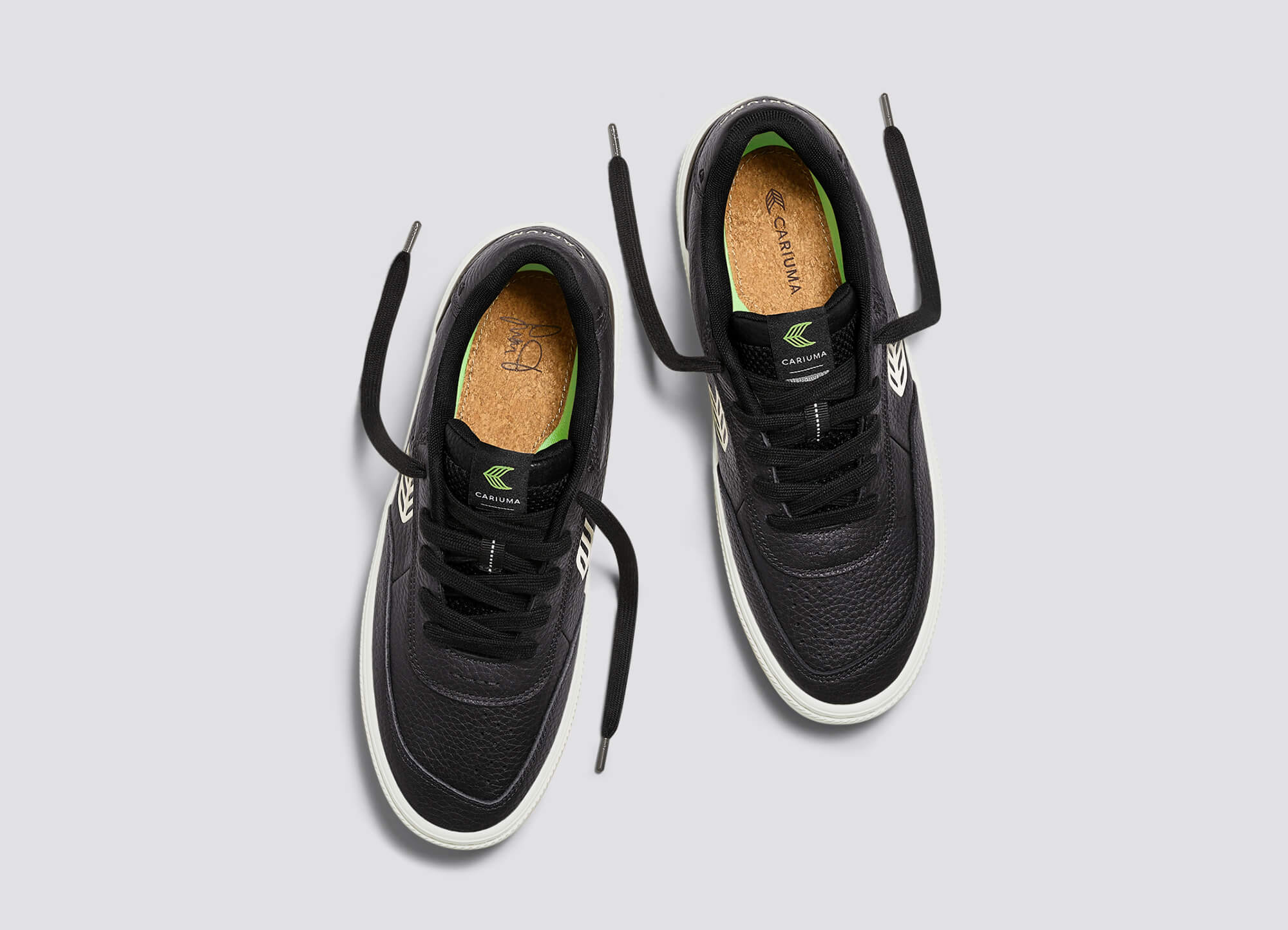 LUAN PRO Black Premium Leather Ivory Logo Sneaker - Image 9