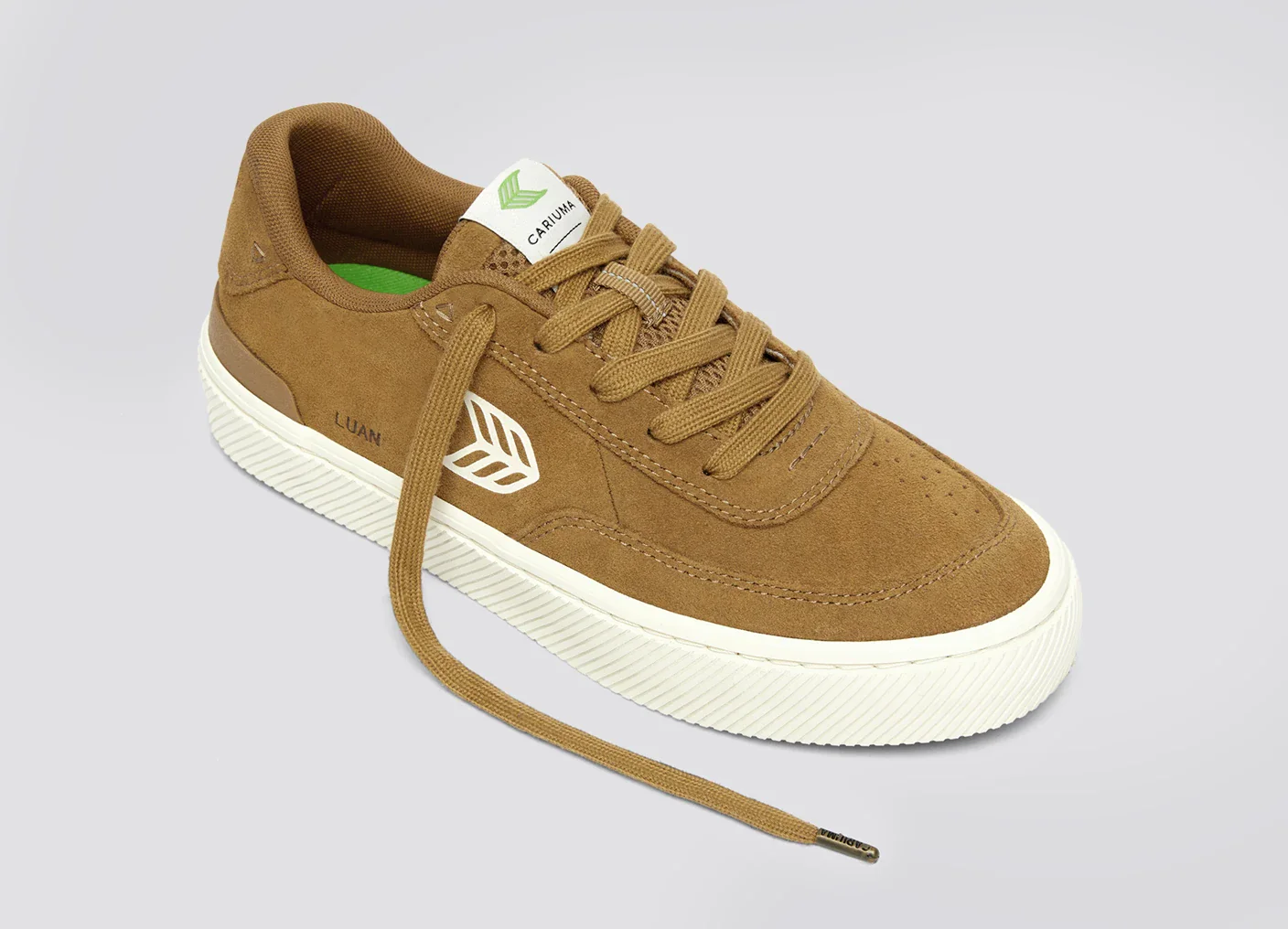 LUAN PRO Camel Suede Ivory Logo Sneaker - Image 5