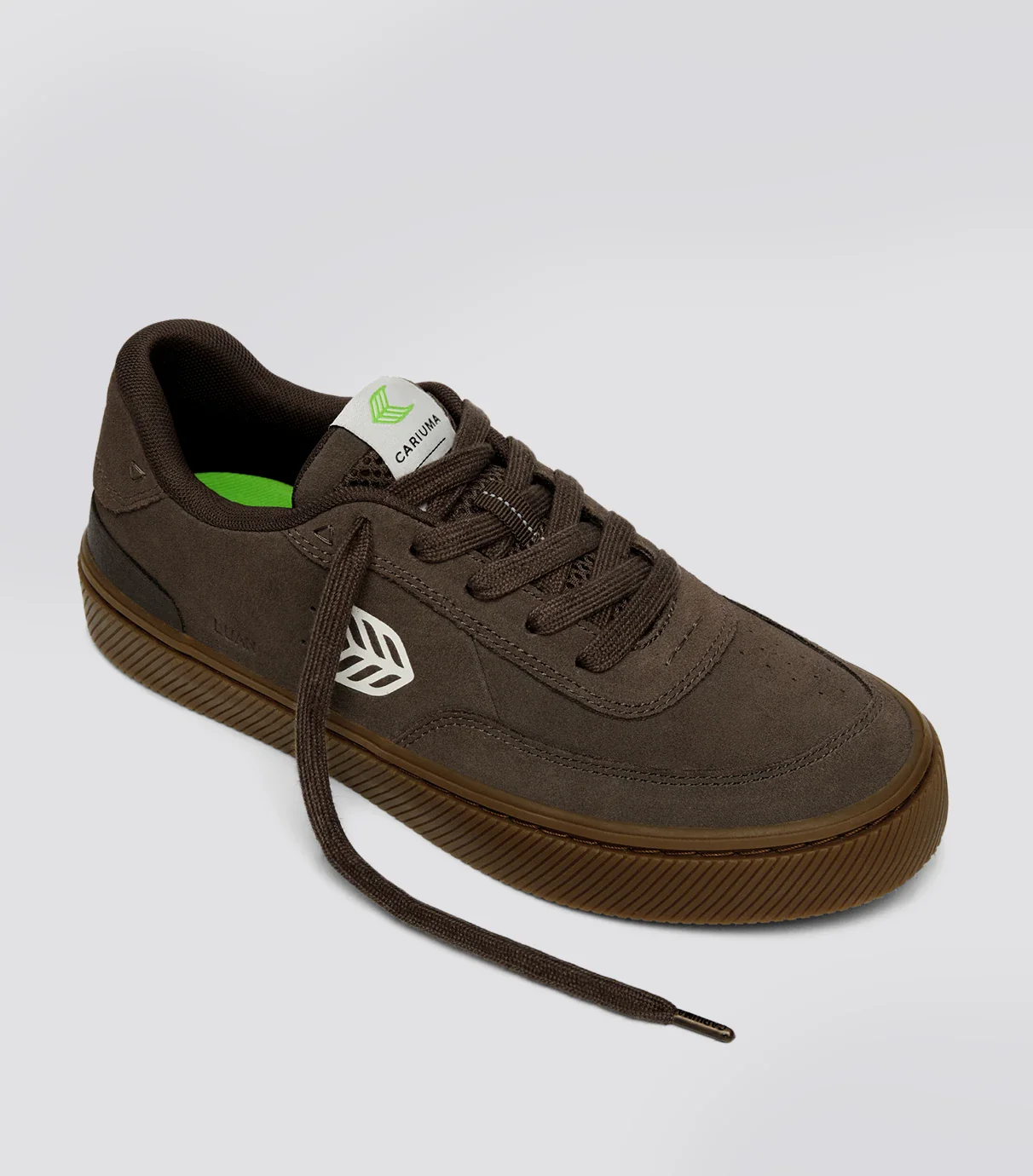 LUAN PRO Dark Gum Teak Suede Ivory Logo Sneaker - Image 3