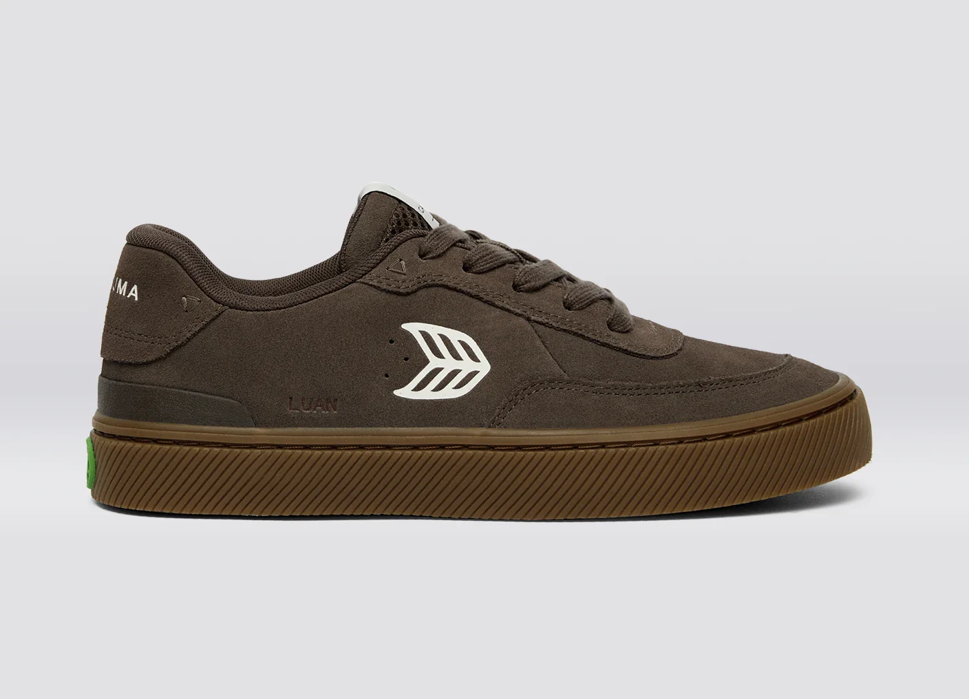 LUAN PRO Dark Gum Teak Suede Ivory Logo Sneaker - Image 4