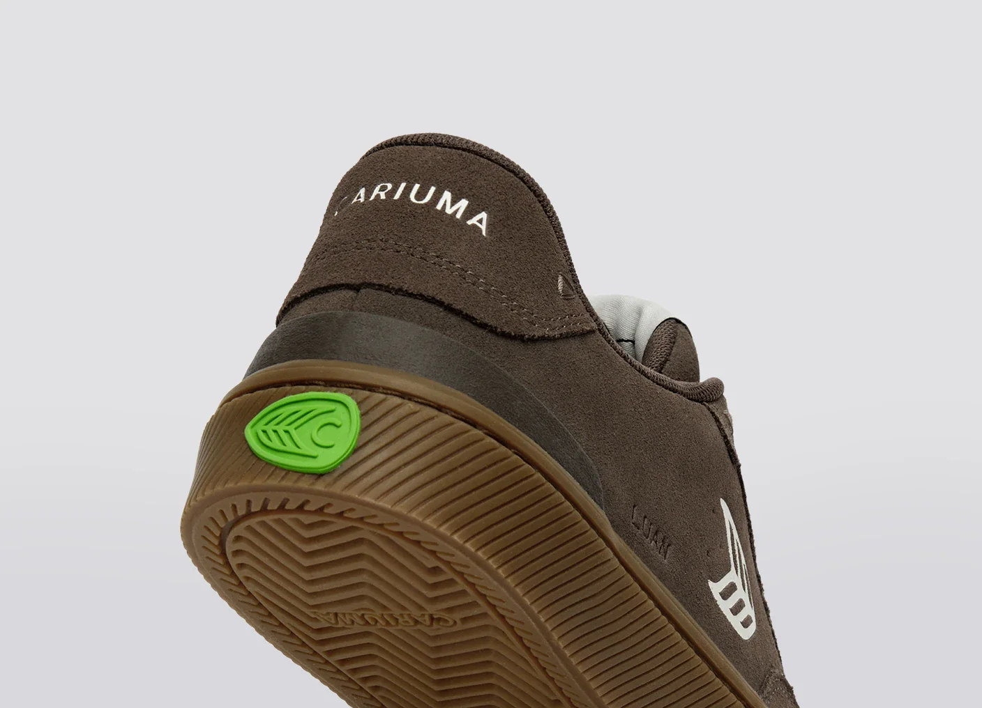 LUAN PRO Dark Gum Teak Suede Ivory Logo Sneaker - Image 7