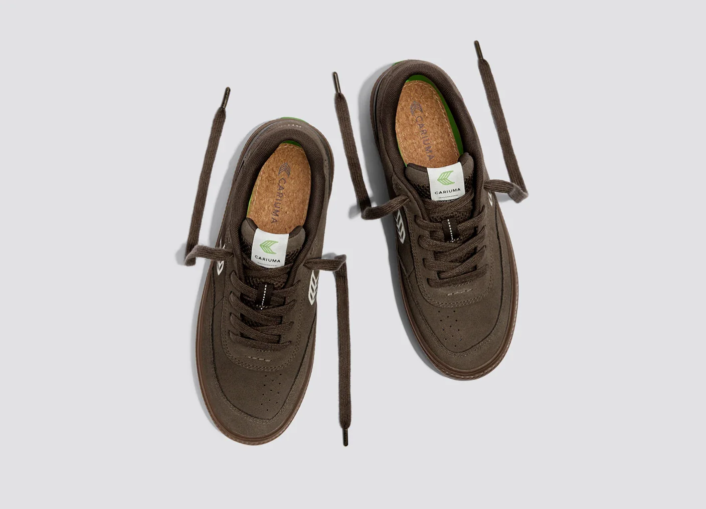 LUAN PRO Dark Gum Teak Suede Ivory Logo Sneaker - Image 8