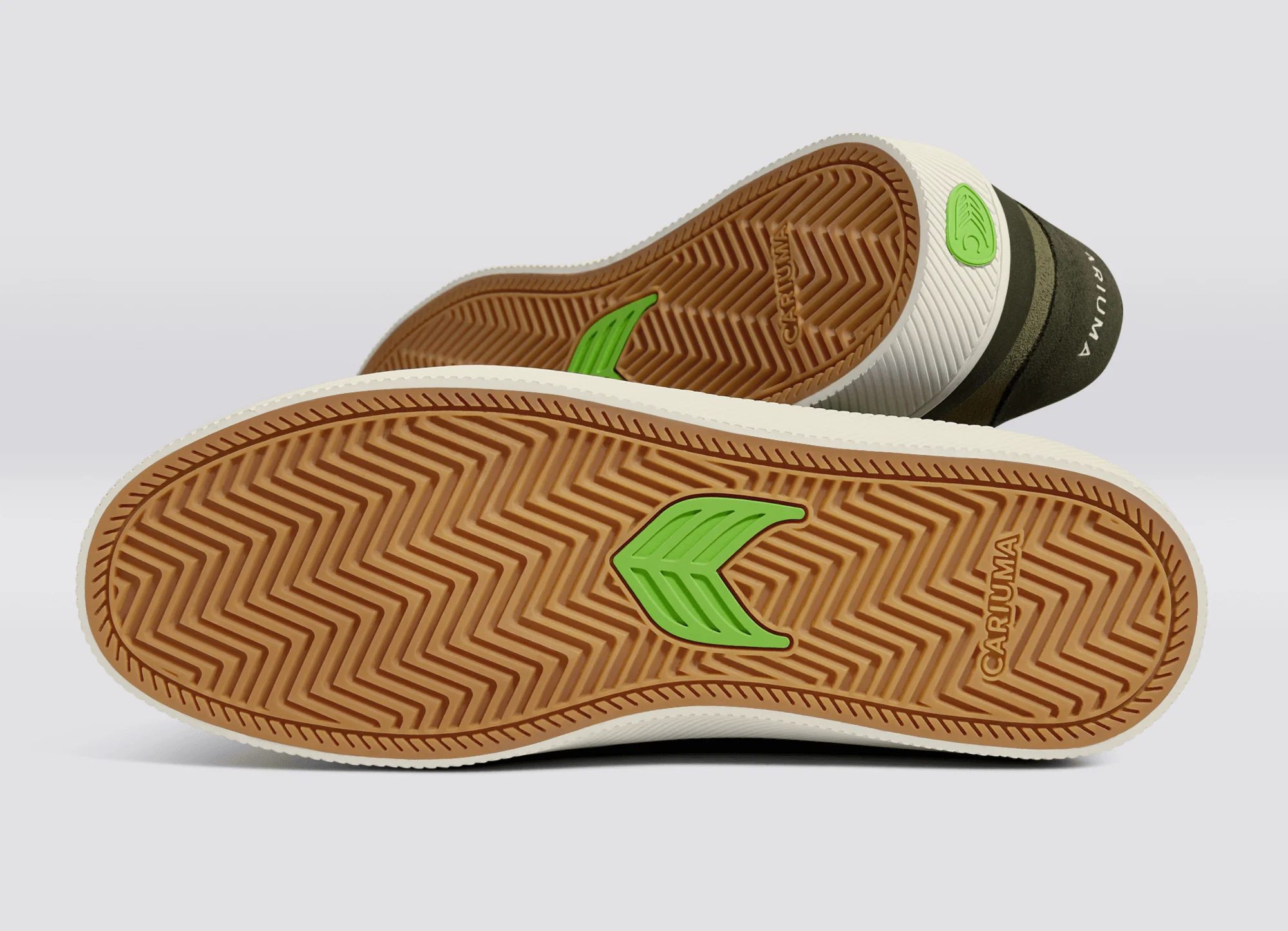 LUAN PRO Olive Green Suede Ivory Logo Sneaker - Image 7