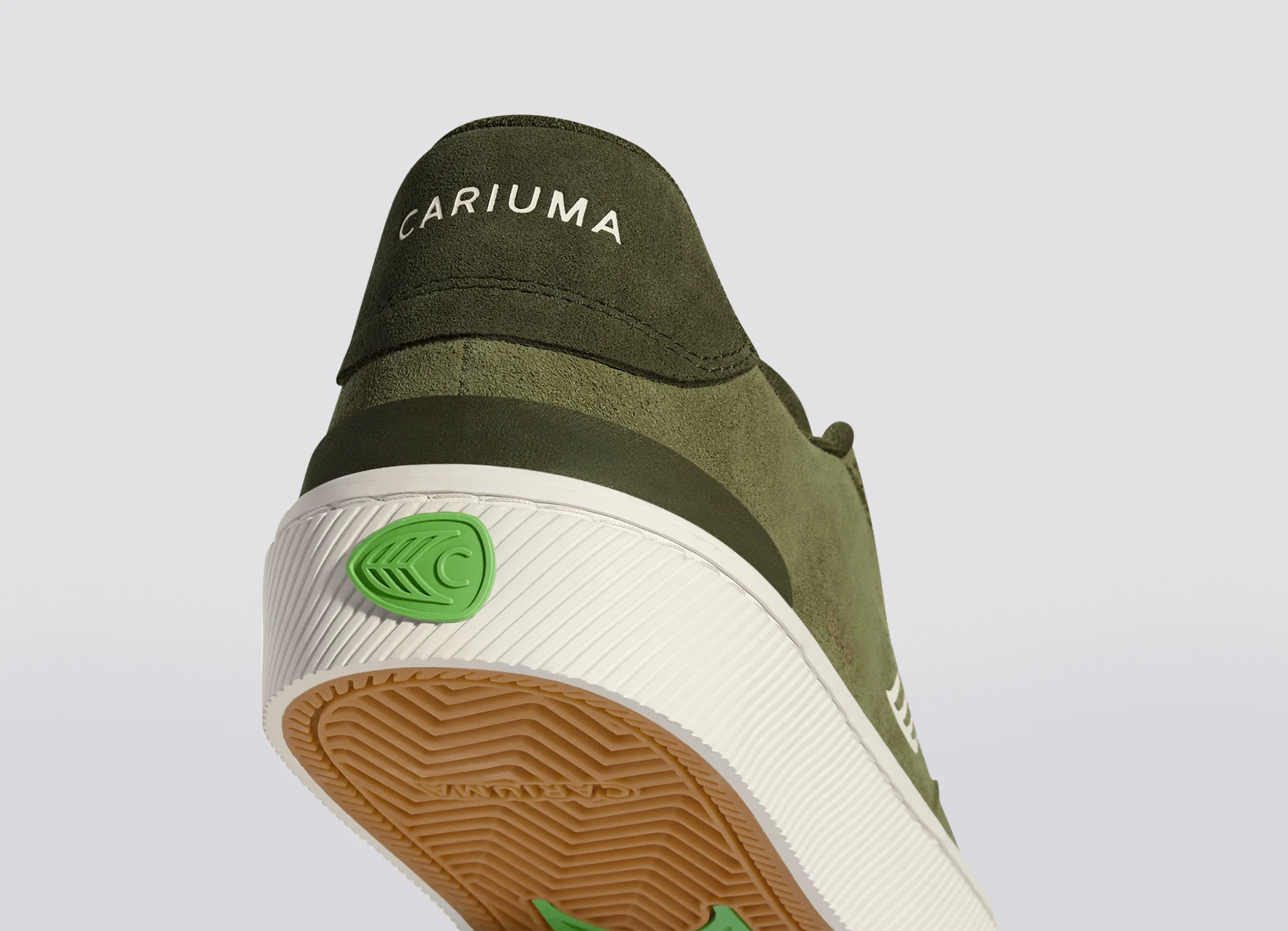 LUAN PRO Olive Green Suede Ivory Logo Sneaker - Image 8