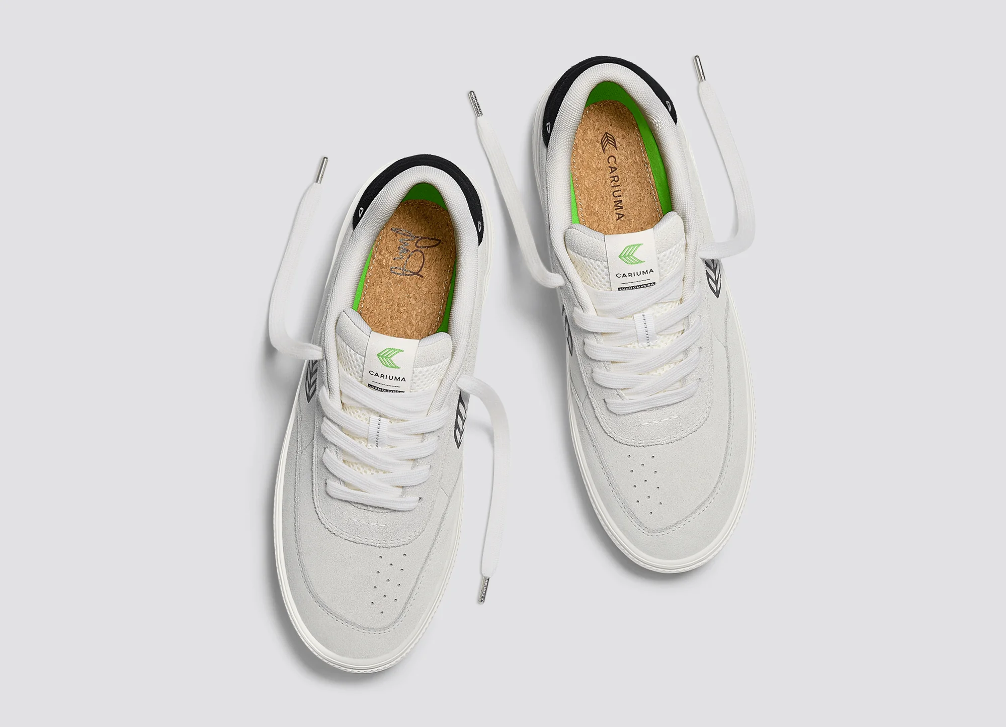 LUAN PRO Smoke White Suede Black Logo Sneaker - Image 9