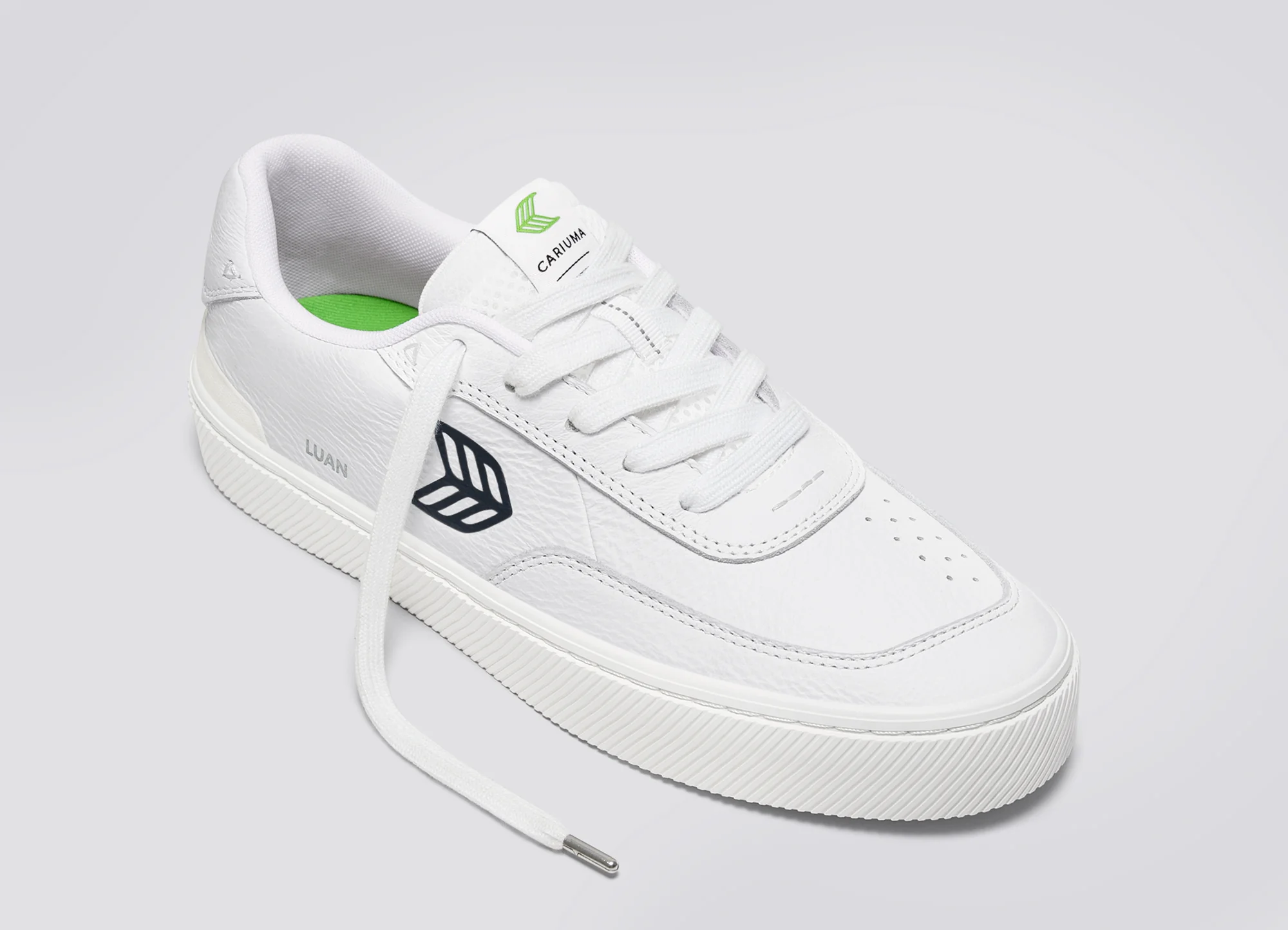 LUAN PRO White Premium Leather Black Logo Sneaker - Image 5