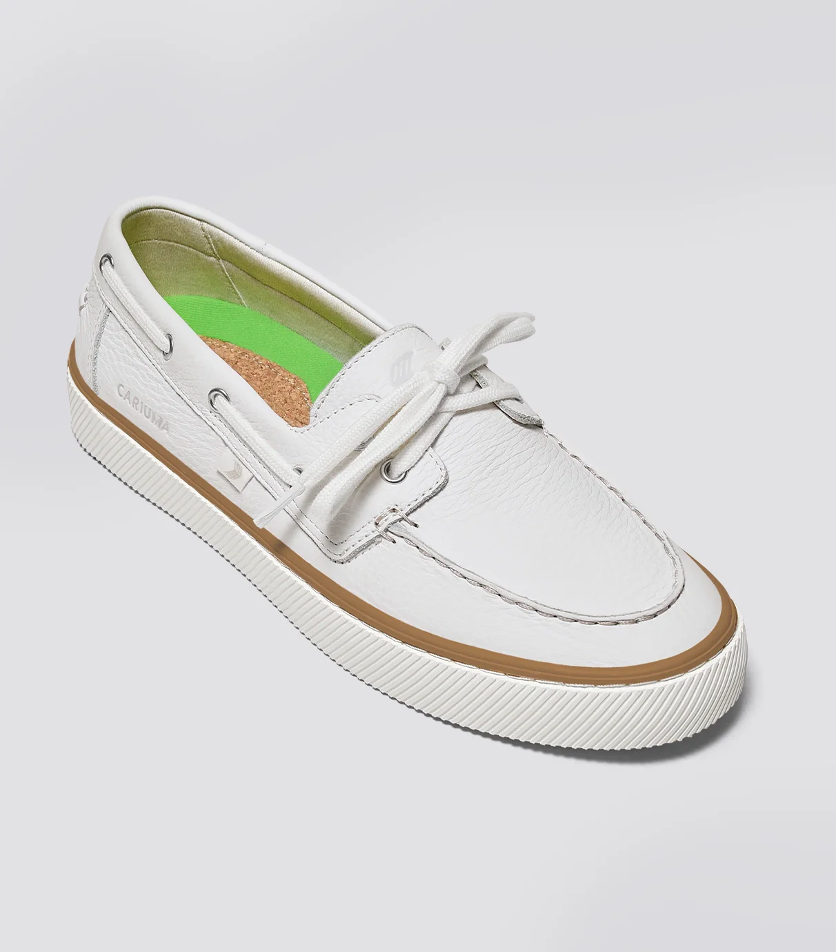 Maré White Premium Leather Boat Shoe - Image 3