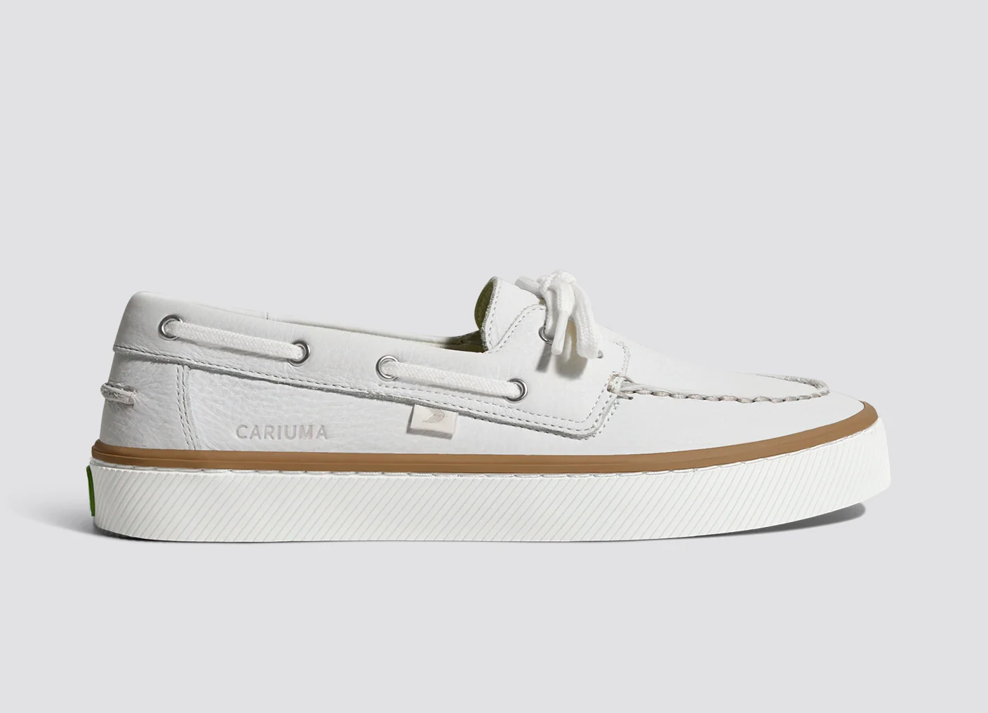 Maré White Premium Leather Boat Shoe - Image 4