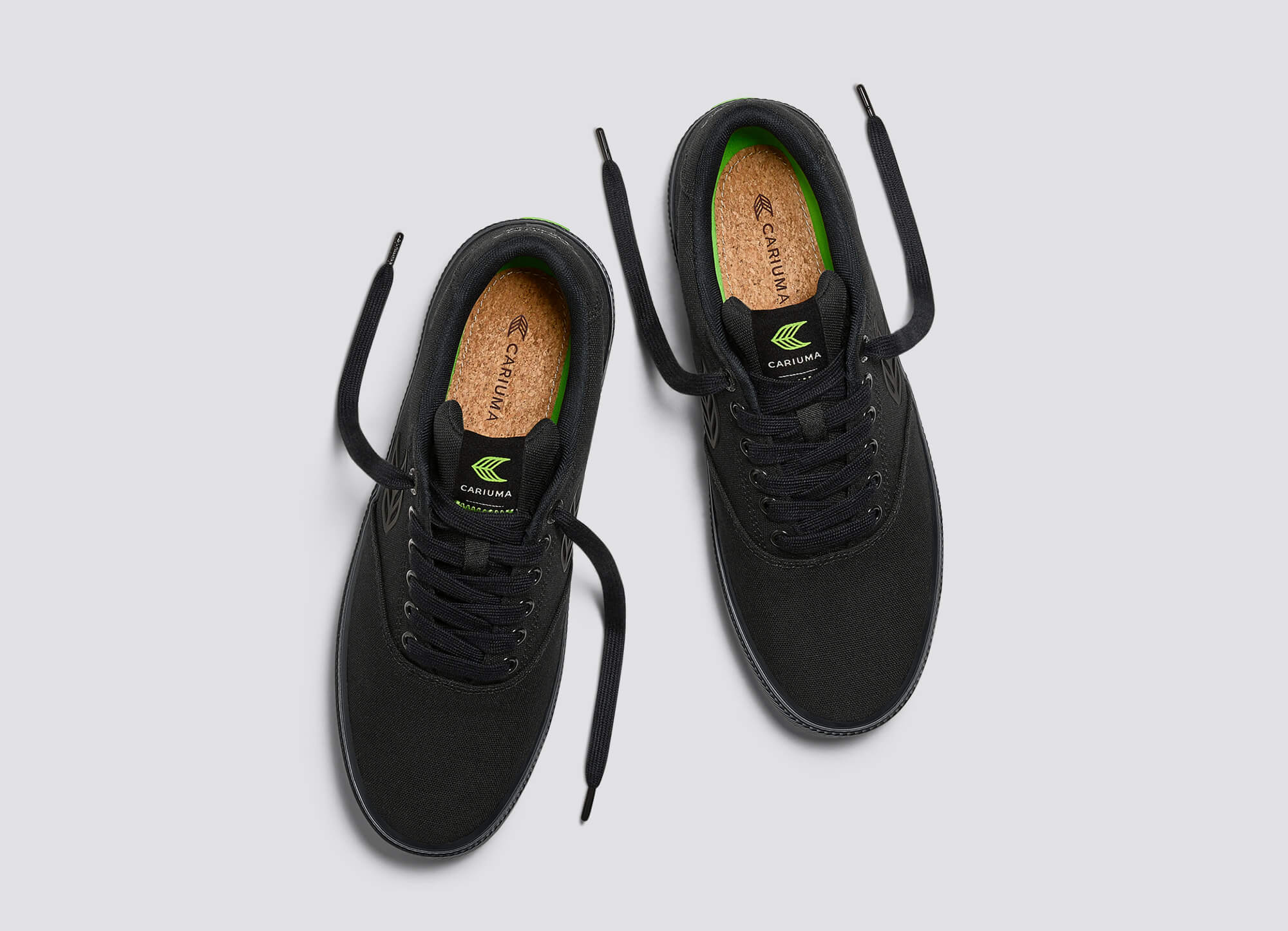 NAIOCA All Black Canvas Ash Grey Logo Sneaker - Image 8
