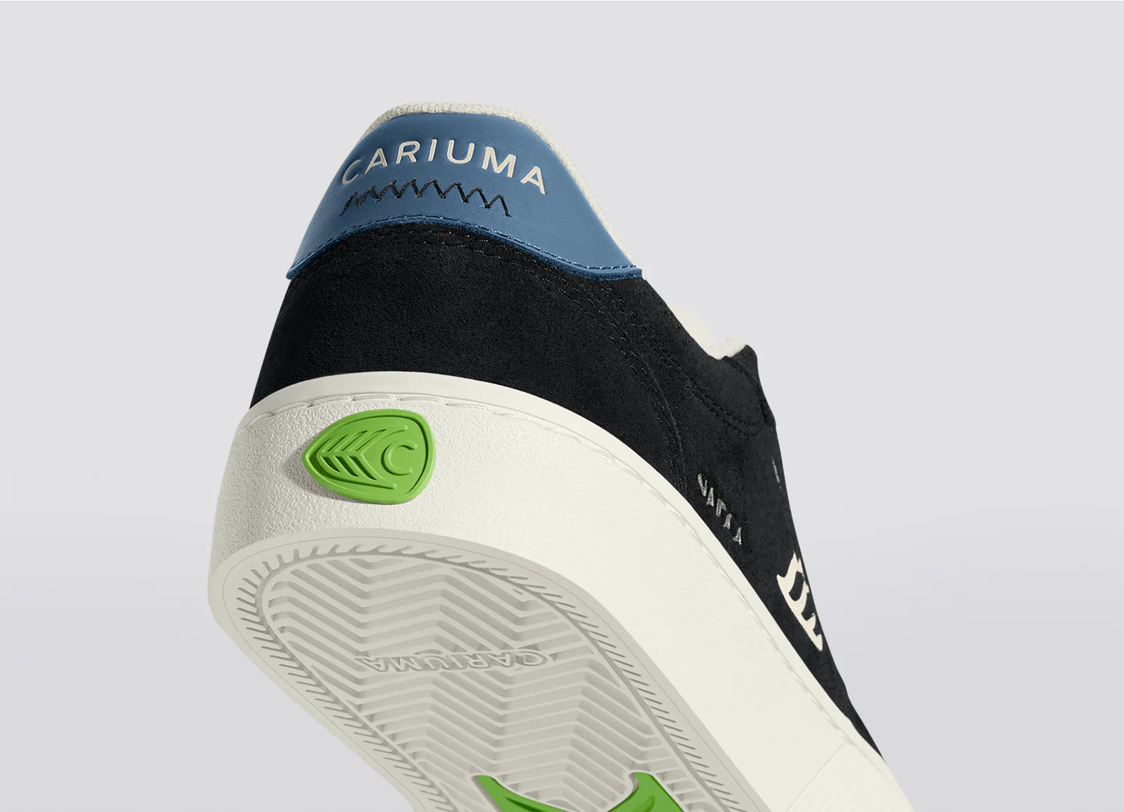 NAIOCA Black Suede Ivory Logo Washed Blue Sneaker - Image 8