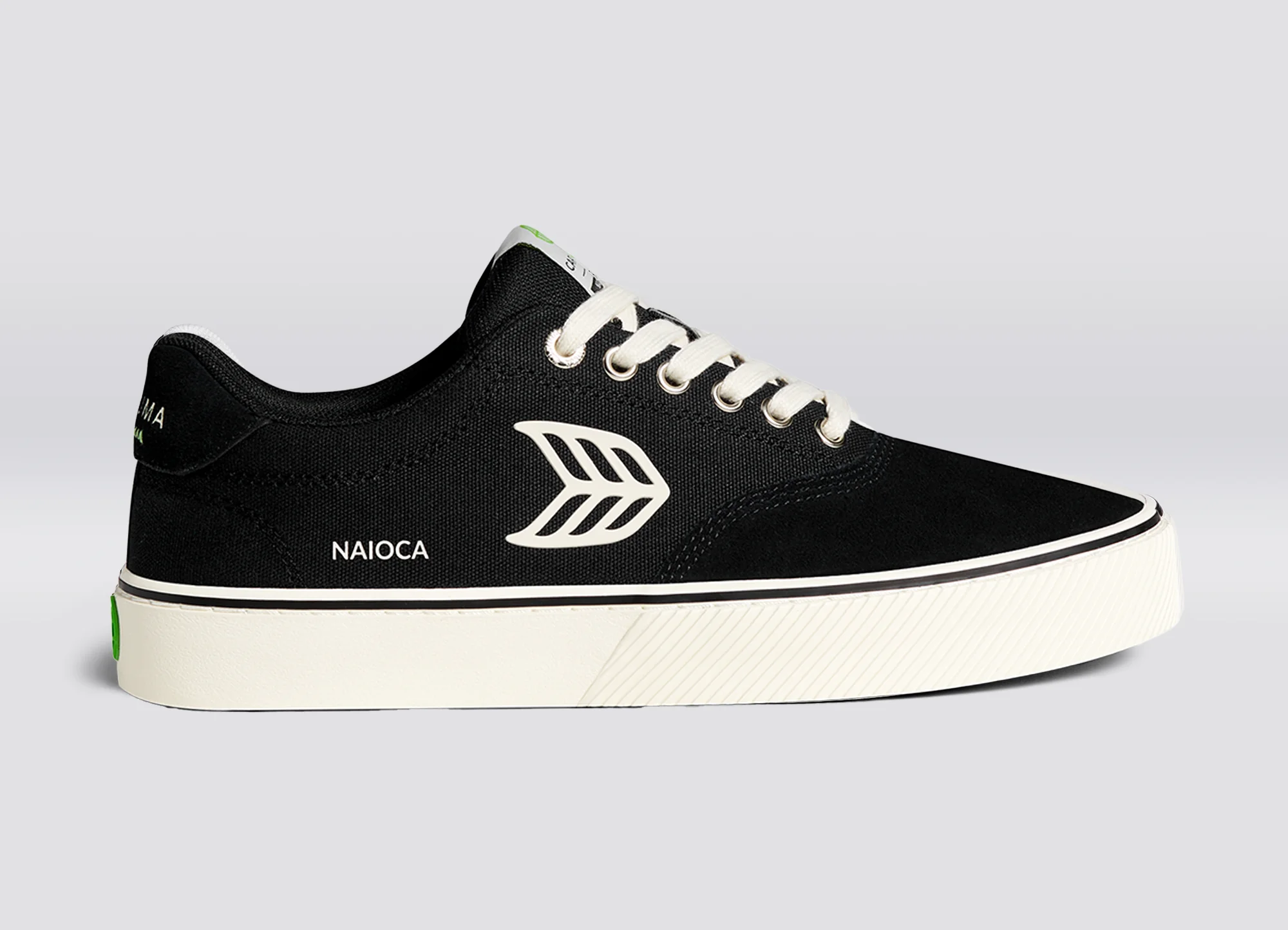 NAIOCA PRO Black Suede and Canvas Ivory Logo Sneaker - Image 4