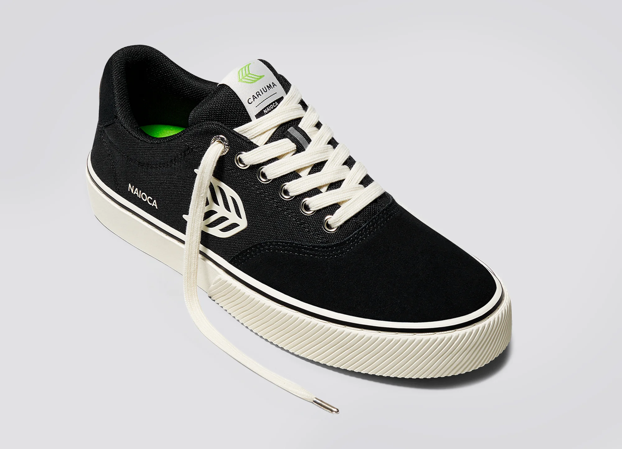 NAIOCA PRO Black Suede and Canvas Ivory Logo Sneaker - Image 5