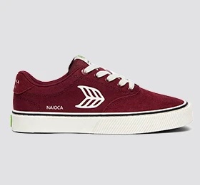NAIOCA PRO Cabernet Suede and Canvas Ivory Logo Sneaker - Image 11