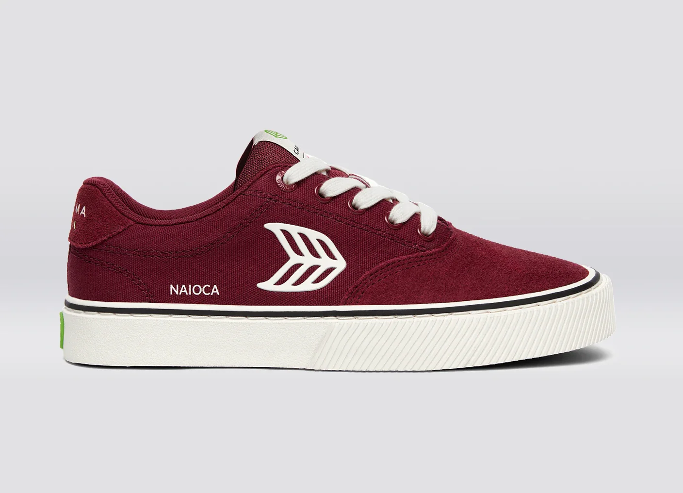 NAIOCA PRO Cabernet Suede and Canvas Ivory Logo Sneaker - Image 4