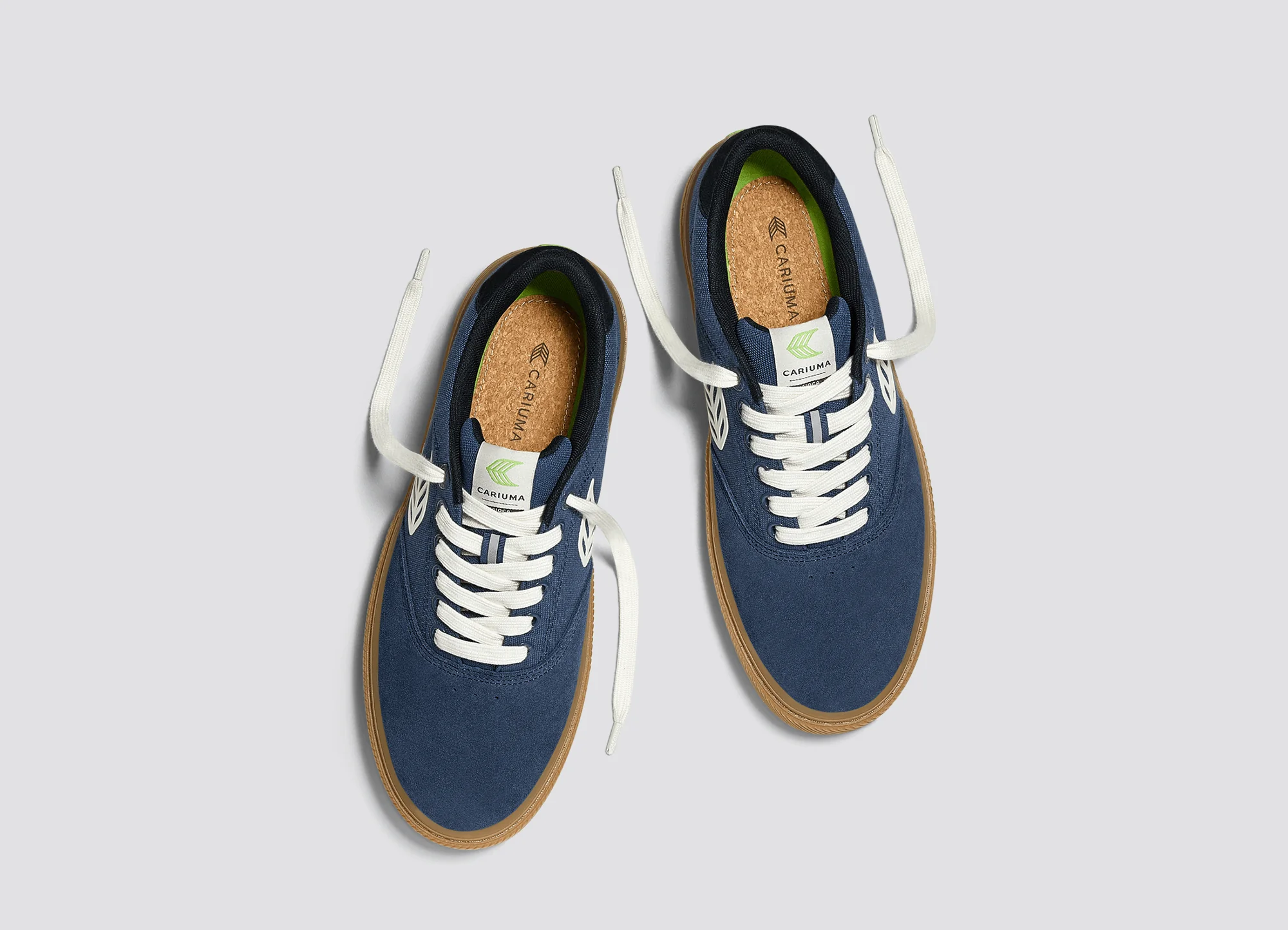 NAIOCA PRO Gum Shadow Blue Suede and Canvas Ivory Logo Sneaker - Image 9