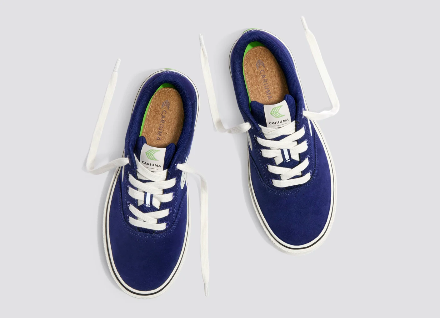NAIOCA PRO Marine Blue Suede and Canvas Ivory Logo Sneaker - Image 9