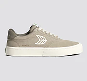 NAIOCA PRO Plaza Taupe Suede and Canvas Ivory Logo Sneaker - Image 11