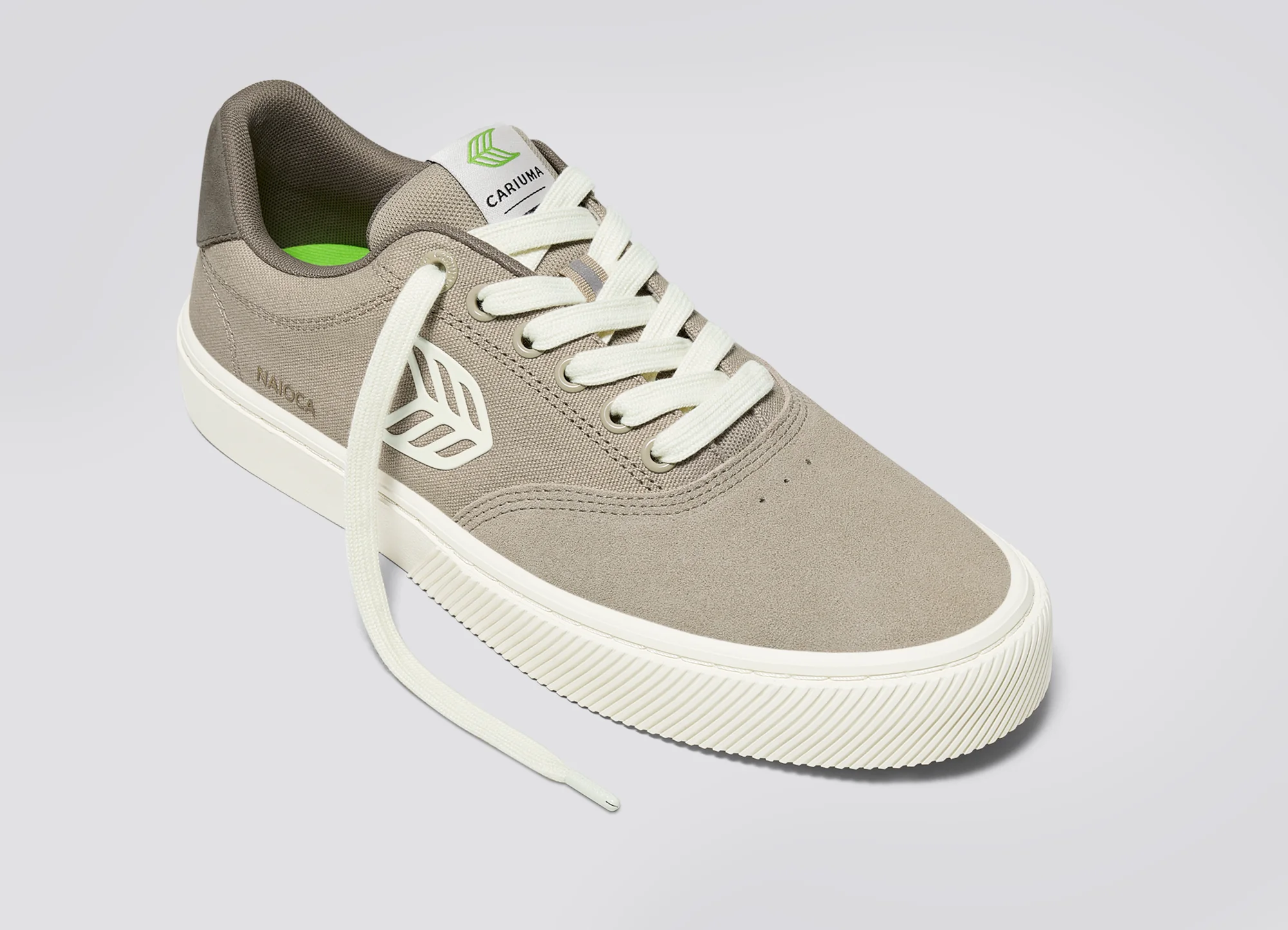 NAIOCA PRO Plaza Taupe Suede and Canvas Ivory Logo Sneaker - Image 5