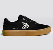 NAIOCA PRO Gum Black Suede and Canvas Ivory Logo Sneaker - Image 11