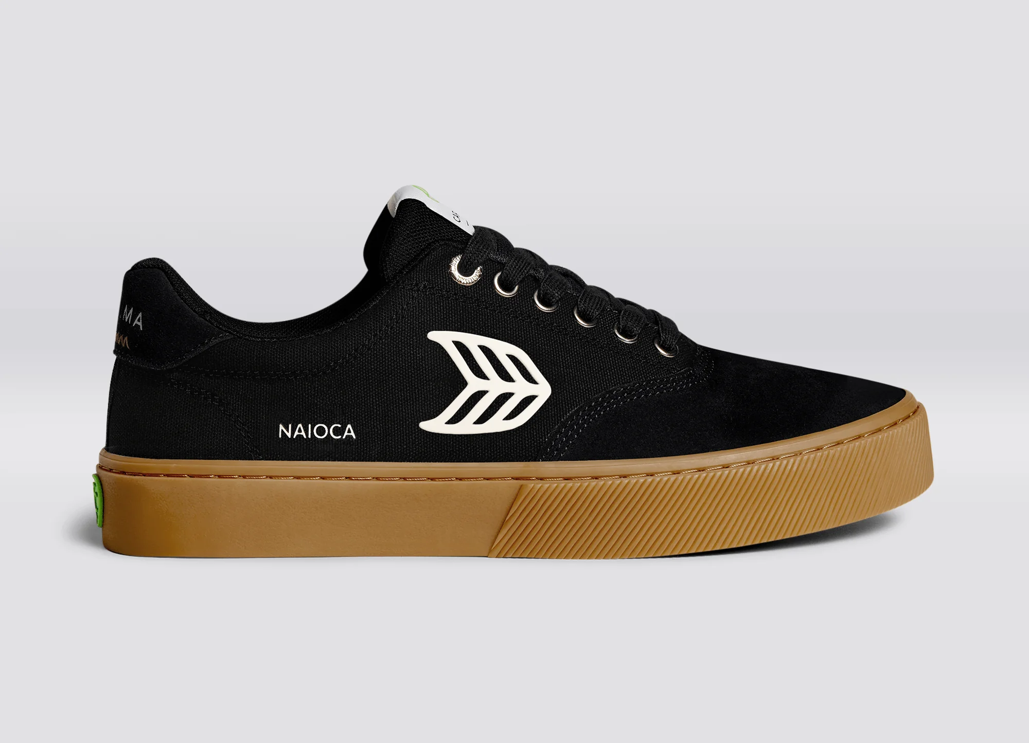 NAIOCA PRO Gum Black Suede and Canvas Ivory Logo Sneaker - Image 4