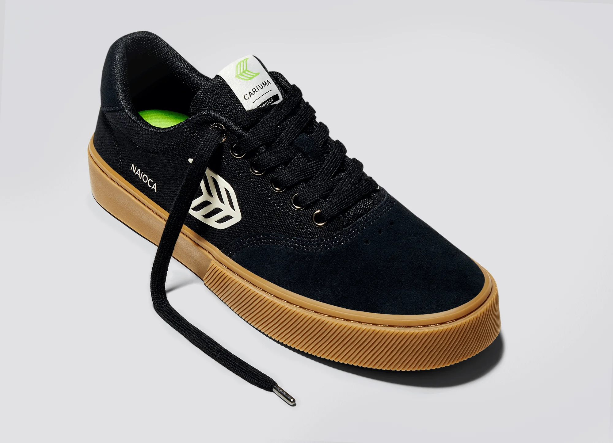 NAIOCA PRO Gum Black Suede and Canvas Ivory Logo Sneaker - Image 5
