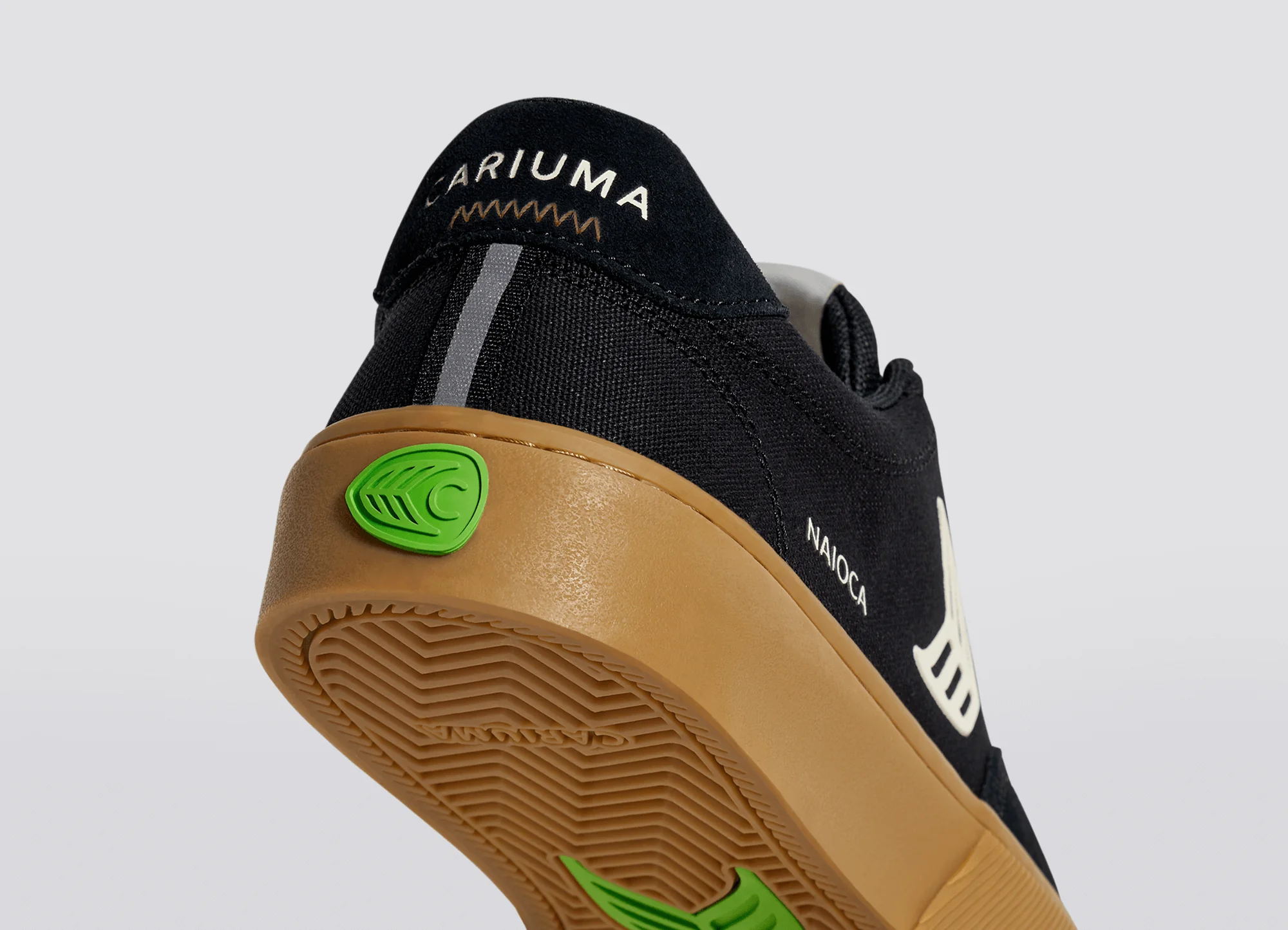 NAIOCA PRO Gum Black Suede and Canvas Ivory Logo Sneaker - Image 8