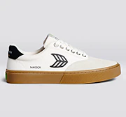 NAIOCA PRO Gum Vintage White Suede Off-White Canvas Black Logo Sneaker - Image 11