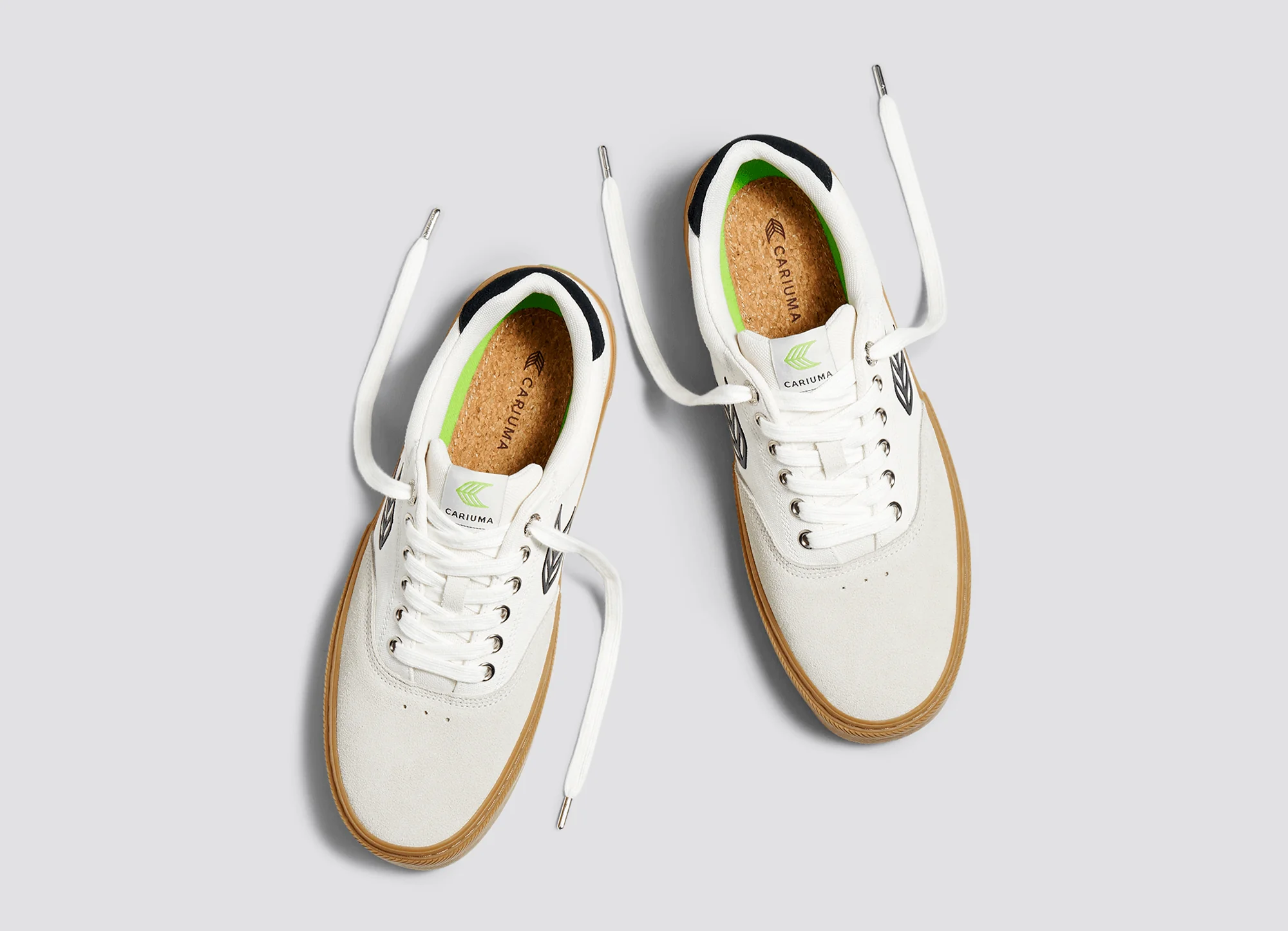 NAIOCA PRO Gum Vintage White Suede Off-White Canvas Black Logo Sneaker - Image 9