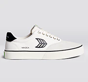 NAIOCA PRO Vintage White Suede Off-White Canvas Black Logo Sneaker - Image 10