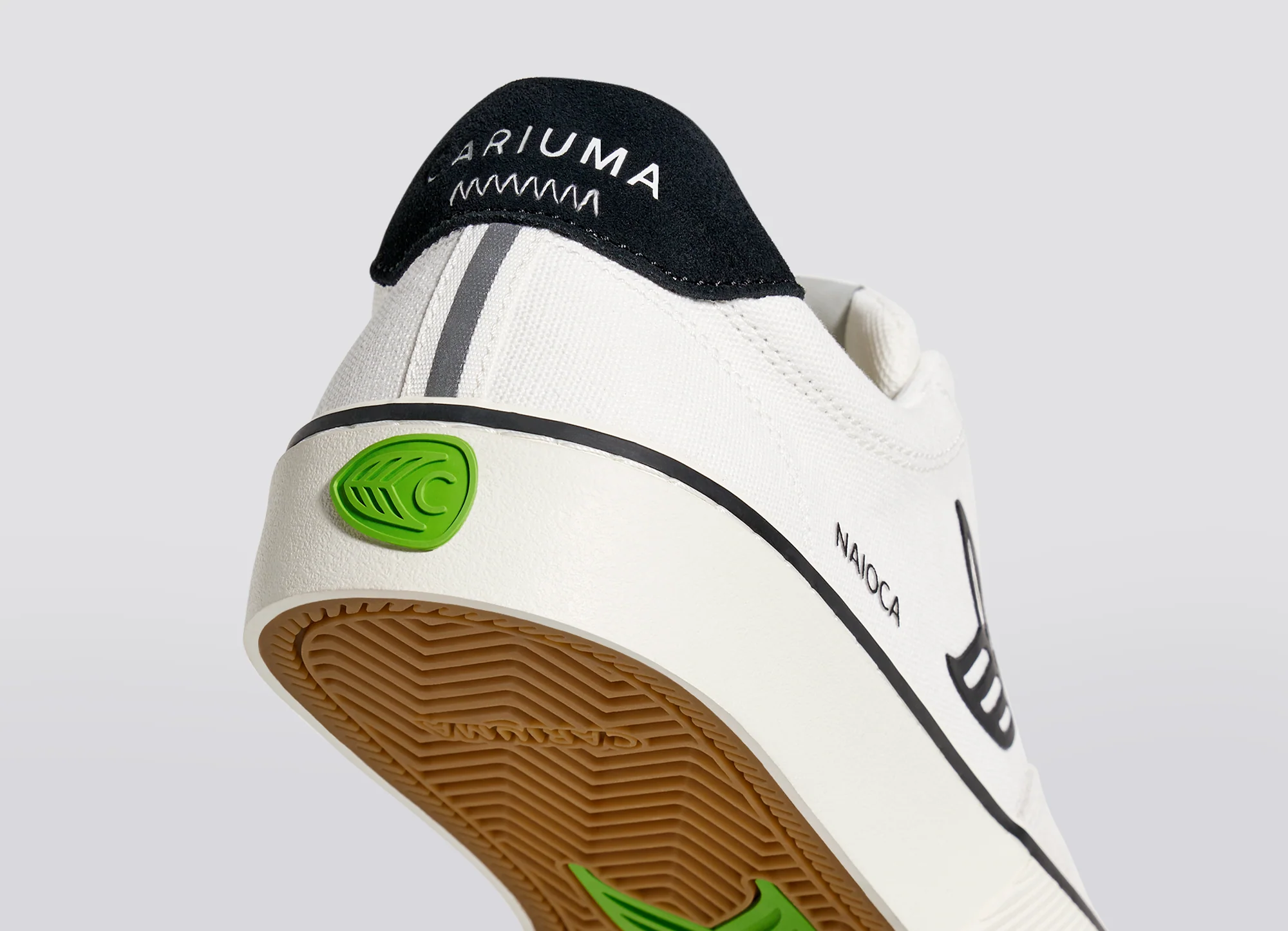 NAIOCA PRO Vintage White Suede Off-White Canvas Black Logo Sneaker - Image 7