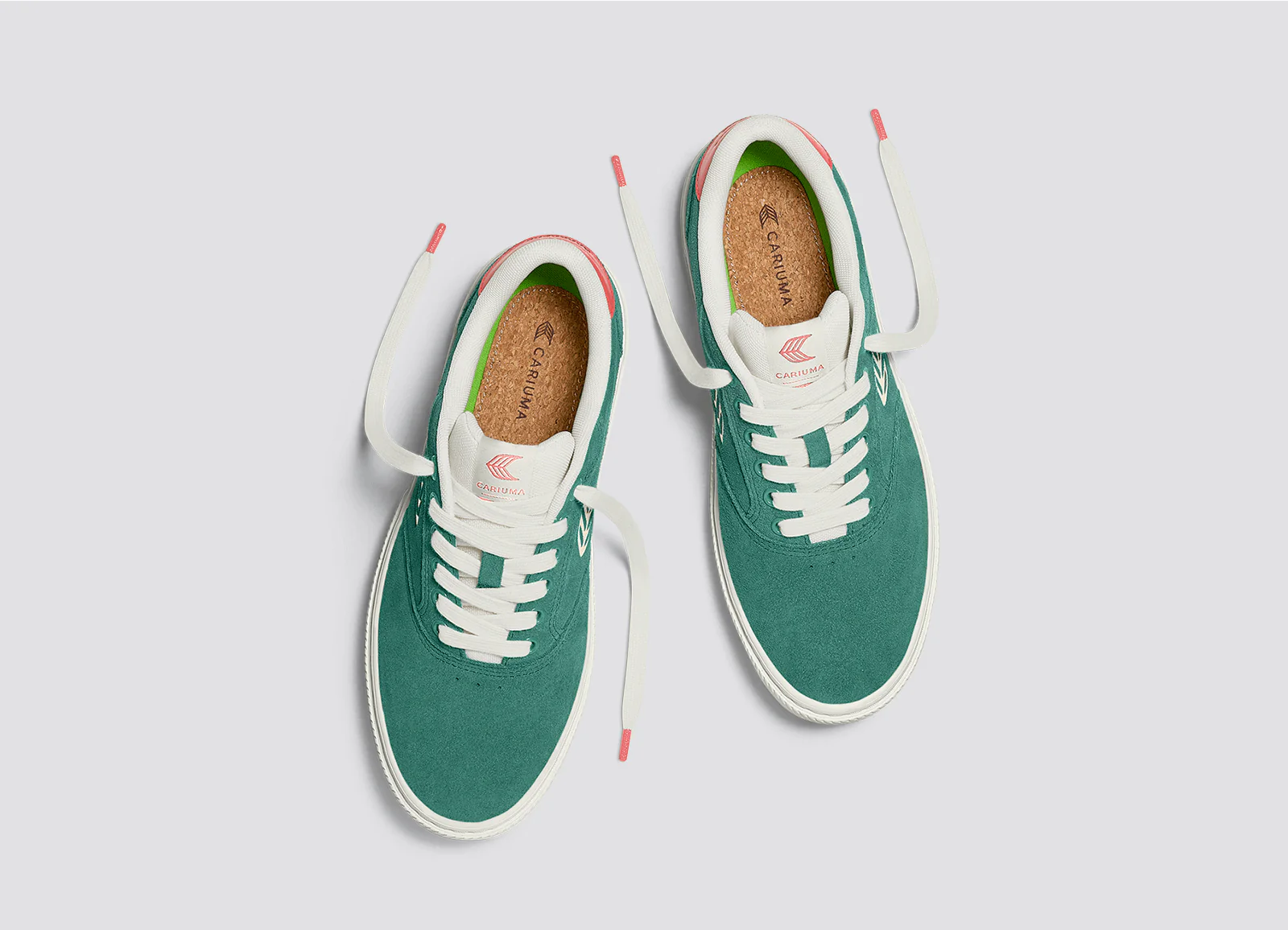 NAIOCA Teal Suede Ivory Logo Watermelon Sneaker - Image 9