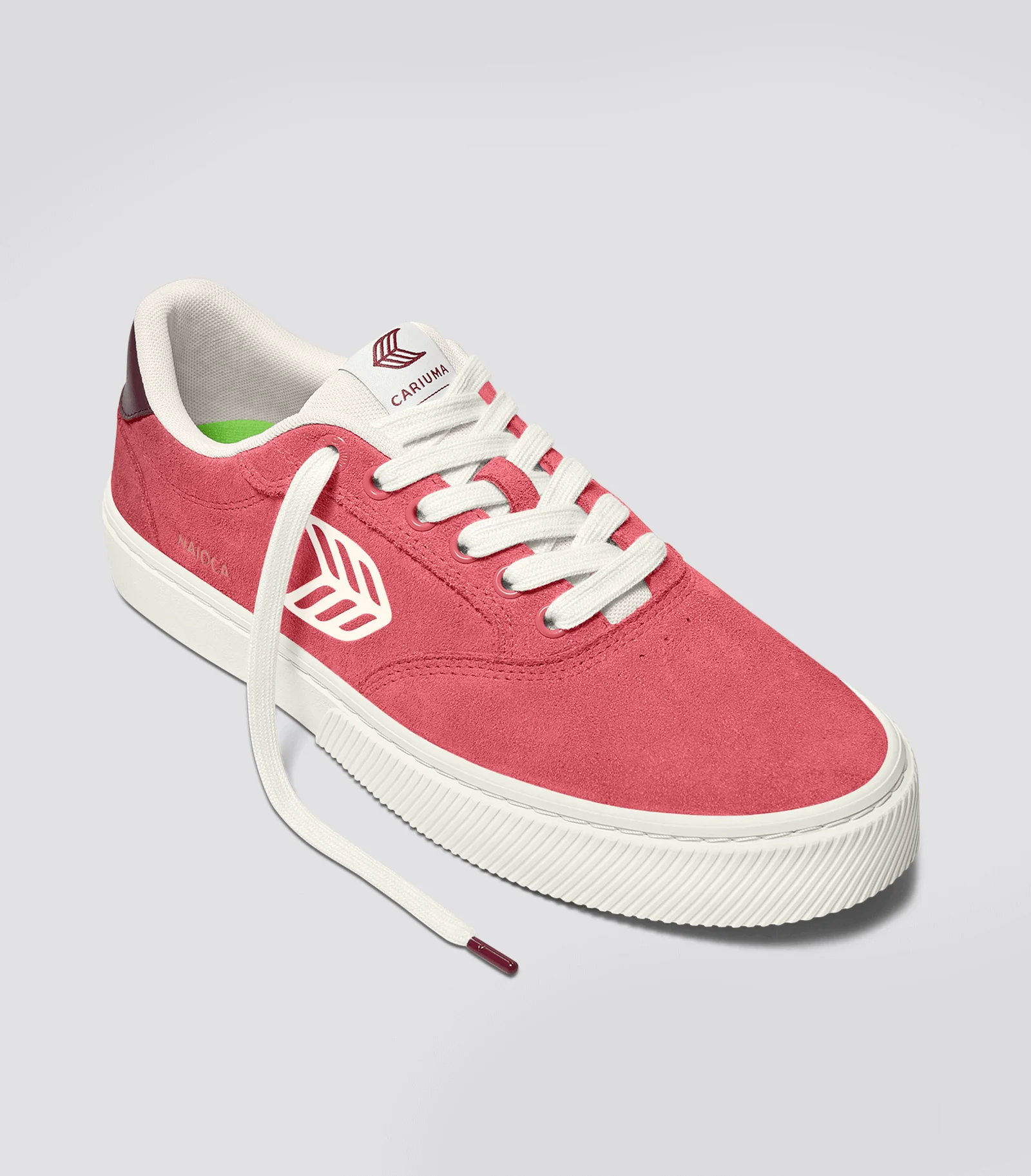 NAIOCA Watermelon Suede Ivory Logo Ruby Wine Sneaker - Image 3