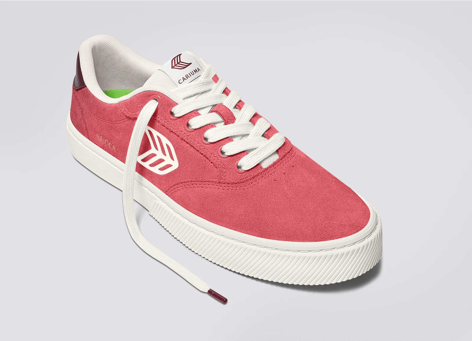 NAIOCA Watermelon Suede Ivory Logo Ruby Wine Sneaker - Image 5
