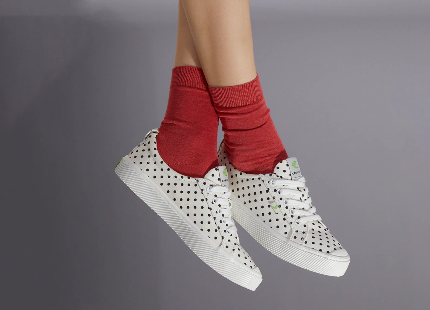 OCA Low Watermelon Canvas White Polka Dots Sneaker - Image 6