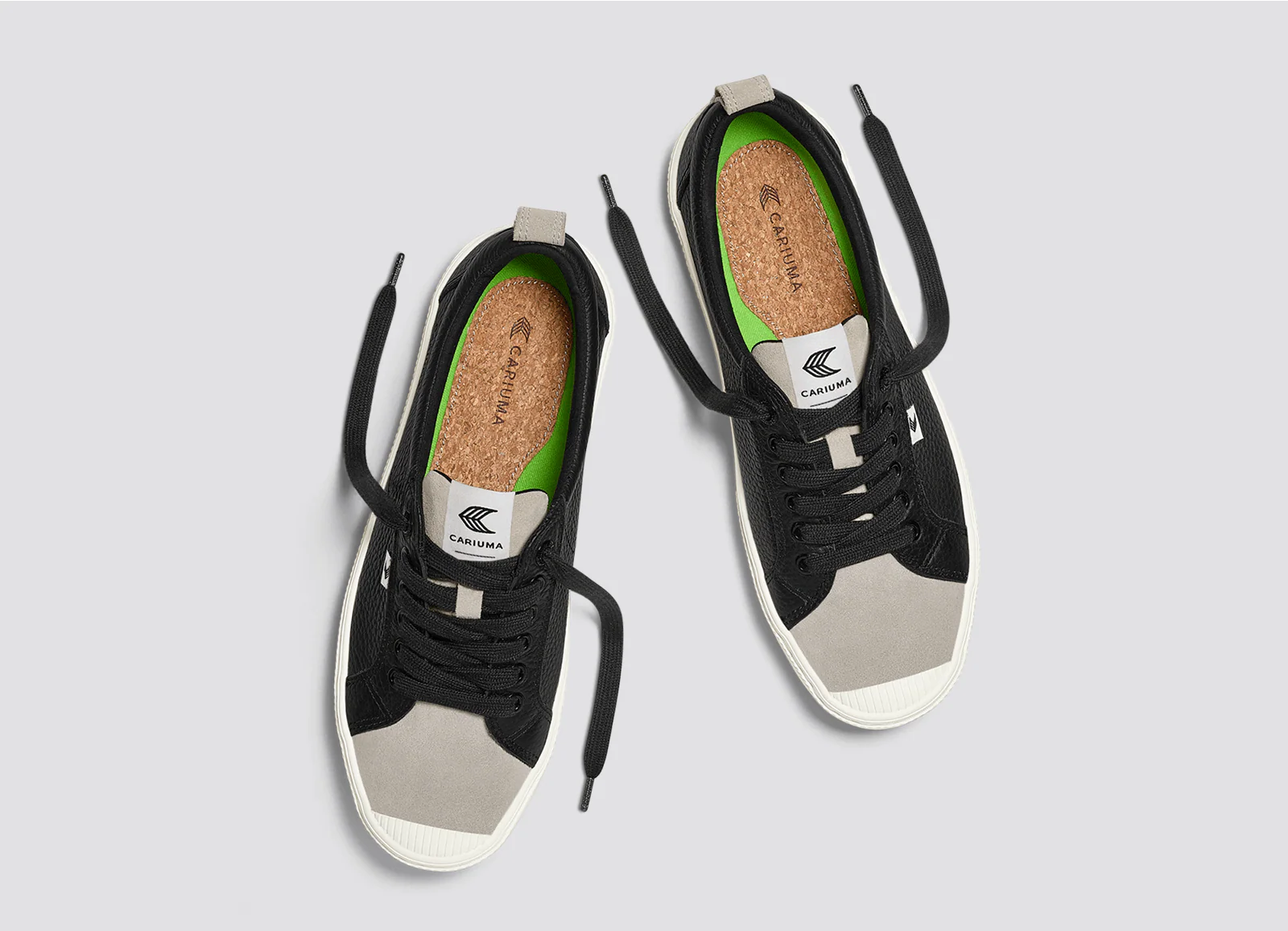OCA Low Black Premium Leather Cloud Grey Suede Sneaker - Image 8